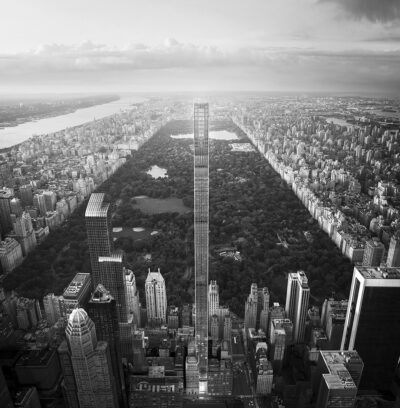 Aerial view of 111 West 57th Street in Manhattan