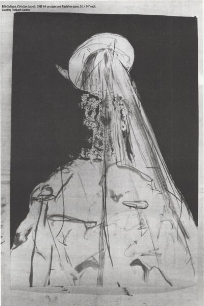 Billy Sullivan, Christian Lacroix, 1988, ink on paper, 51 × 74 inches. Courtesy Fishbach Gallery.